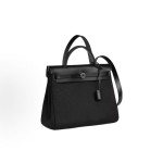 HERMES Herbag Zip 31 laque Silver buckle shoulder crossbody handbag 31 Unisex Couple Style 89 Noir Black